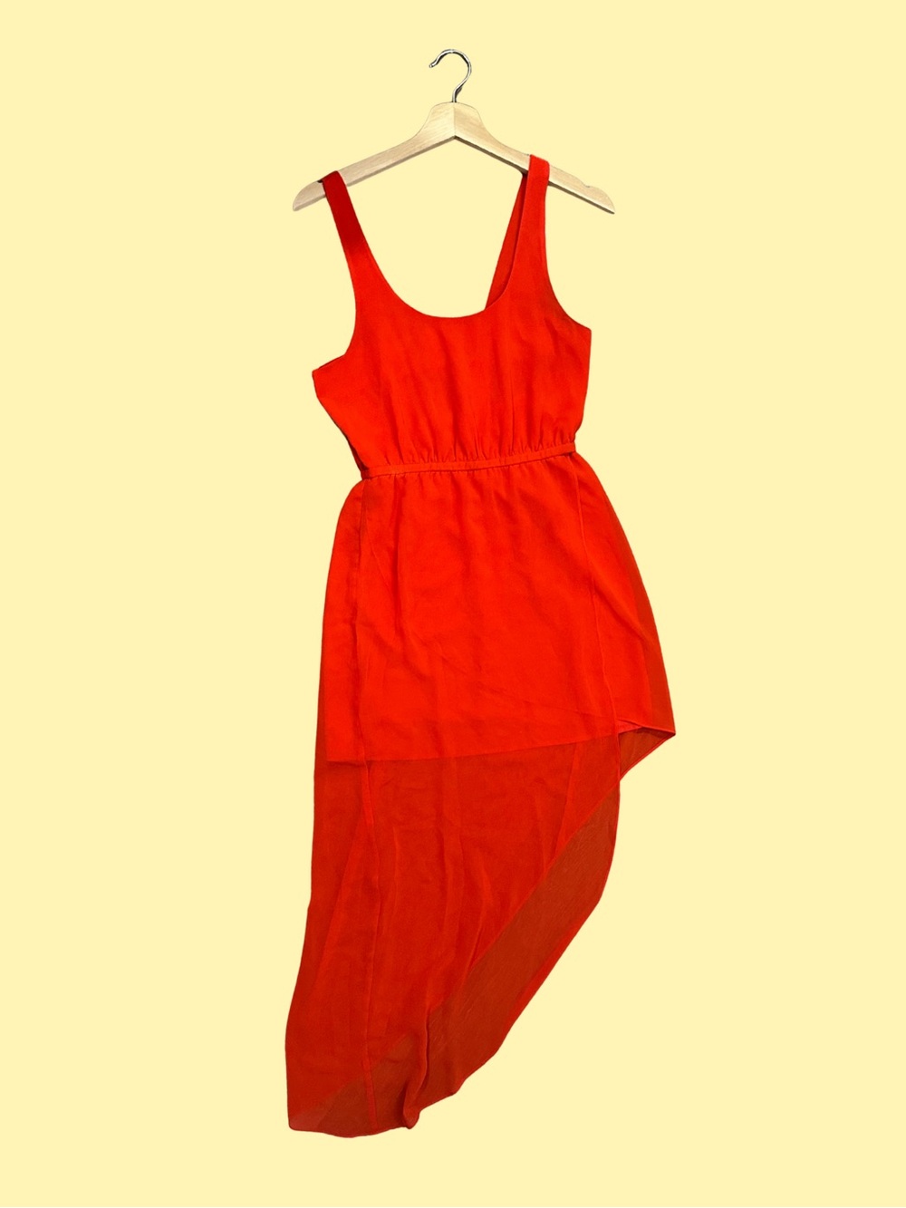 SILENCE + NOISE Coral Tank Dress SIZE SMALL 2 4 Asymmetric Elastic Waist Cage